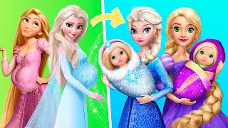 Elsa and Rapunzel with Kids  32 Disney Dolls DIYs [upl. by Mauer]