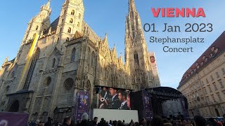 Vienna New Year Concert 2023 Stephansplatz [upl. by Nayrb]