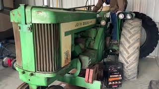 John Deere 720 Diesel pony motor startup [upl. by Eidac]