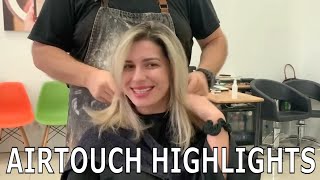 How to AIRTOUCH HIGHLIGHTS  ASH BLONDE BALAYAGE WITH OLAPLEX And FANOLA NO YELLOW COLOR [upl. by Hollis]