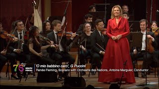 Renée Fleming with LOrchestre des Nations O mio babbino caro  WHO 75 Healing Arts Concert [upl. by Eiduj760]