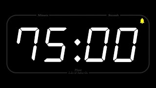 75 MINUTE  TIMER amp ALARM  1080p  COUNTDOWN [upl. by Aititel]