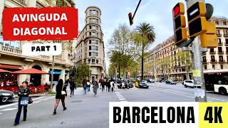 BARCELONA SPAIN 🇪🇸 4K Avinguda Diagonal — PART 1 [upl. by Orsola575]