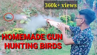 How to make gun at home for hunting birds  english subtitles  Local Naga [upl. by Enelcaj]