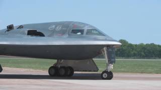 B2 Spirit arrives at Defenders of Liberty Air Show [upl. by Surovy]