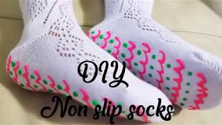 DIY NON SLIP SOCKS Grippy Socks Anti Slip Grip Socks For Women  Men Fuzzy Gripper Socks [upl. by Cob]