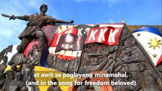 The Philippine National Anthem Lupang Hinirang TagalogEnglish subs [upl. by Laurianne]