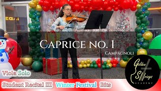 Campagnoli Caprice no 1  Viola Solo from Student Recital III [upl. by Eelaras]