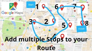 Google maps Add multiple stops destinations on your route [upl. by Nnairrek]