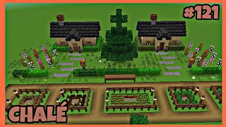 Como construir um Chalé no Minecraft Construindo uma cidade no Minecraft 121 [upl. by Ateekahs]