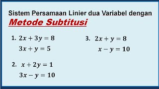 Sistem Persamaan Linier Dua Variabel SPLDV Metode SUBTITUSI [upl. by Nnaael]