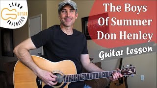 The Boys Of Summer  Don Henley  Acoustic Guitar Lesson [upl. by Diann]