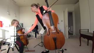 Cello Lesson with Minuet 1 and 2 from 1st Suite by Bach [upl. by Llenel]