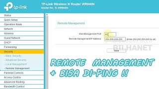 Mengaktifkan PING amp Remote Management TPLink TLWR840N [upl. by Randi248]