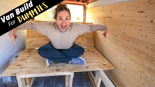 Comfiest Van Bed DIY Folding Sofa Bed Guide  Self Build Camper Van Conversion For Dummies Part 3 [upl. by Reagan]