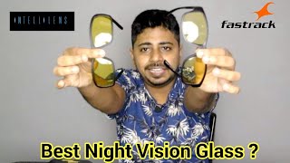 Intellilens Night Driving HD Vision Polarized Glasses vs fastrack Night Vision Glasses P448YL4T57 [upl. by Bebe359]