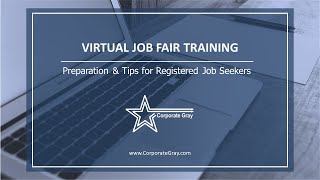 Job Seeker Training for Virtual Job Fair [upl. by Okeim]