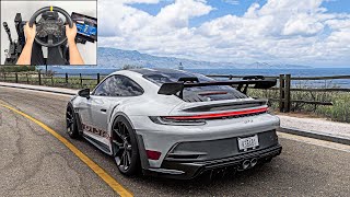 Porsche 911 GT3  Forza Horizon 5  Steering Wheel Gameplay [upl. by Orelu]