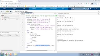 MATLAB Code for Bisection method [upl. by Peterus]