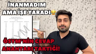 ÖSYM CEVAP ANAHTARI TAKTİĞİ BANA NET KAZANDIRDI YKS TYT [upl. by Crescint]