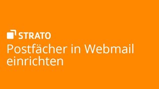 Postfächer in Webmail einrichten  STRATO Tutorial [upl. by Kylie]