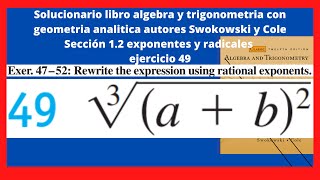 Ejercicio 49 seccion 12 resuelto libro algebra y trigonometria con geometria analitica Swokoski [upl. by Byron]