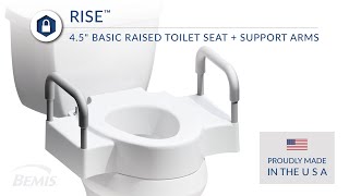 Rise™ 45quot Basic Raised Toilet Seat with Support Arms [upl. by Calendre903]