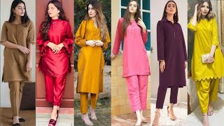 Beautiful Pakistani Daily Wear Plain Suit Designs  Casual Dresses [upl. by Eerual]