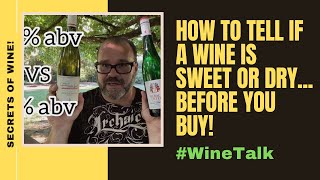 How to tell if a wine is dry or sweet before you buy [upl. by Leahcin]