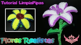 ♥ Tutorial Flores Realistas en 3D de Limpiapipas ♥ [upl. by Assirehc]