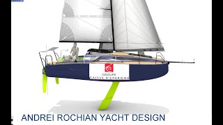 65m Race scow hull Sail Yacht Design Andrei Rochian 2022 [upl. by Smaoht737]