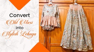 How i Convert My Old Maxi in to New Lehenga  Natasha waqas vlogs [upl. by Evey266]