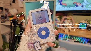 🧸Buying a modded iPod classic in 2023  55 enhanced  unboxing  customization [upl. by Glass760]