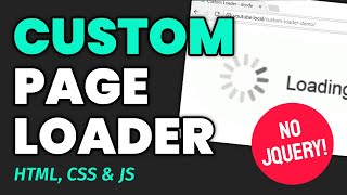 Create Your Own Page PreLoader HTML CSS amp JS NojQuery Needed  Web Design Tutorial [upl. by Huesman360]