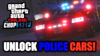 GTA Online How to Unlock Purchase and Customize POLICE Cars In The Chop Shop DLC [upl. by Arrio]