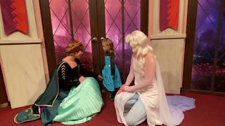 Interactive Frozen Anna and Elsa Meet and Greet Disneyland 1080p [upl. by Viridi]