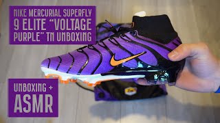 Nike Mercurial Superfly 9 Elite quotVoltage Purplequot TN Unboxing⚽️  ASMR🔊 [upl. by Allyn140]