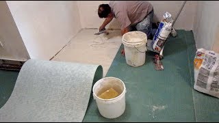 Better than Cement board How to install tile Uncoupling Membrane Mapei Mapegaurd UM [upl. by Eednam]