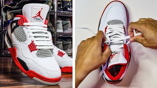 How To Lace Air Jordan 4 5 EASY WAYS Tutorial [upl. by Aniret]