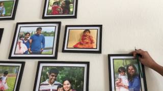 How to create a gallery wall using dollar store photo frames  Room decor DIY [upl. by Ymiaj]