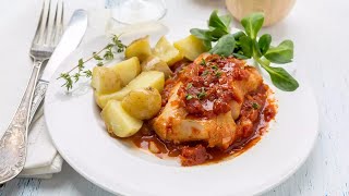 Recette  Lotte à la provençale tomates échalotes ail [upl. by Devora]