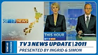 2011  TV3 News update with Ingrid Hipkiss and Simon Shepherd [upl. by Leile952]