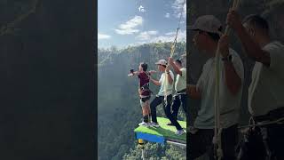 The second highest bungee in the world Kusma Nepal 🇳🇵 thecliff [upl. by Odnumyer]