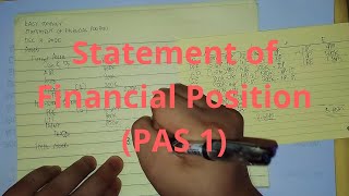 Statement of Financial Position PAS 1 [upl. by Htidirem]