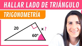 Hallar un LADO utilizando RAZONES TRIGONOMÉTRICAS 📐 Ejercicios de Trigonometría [upl. by Idmann]