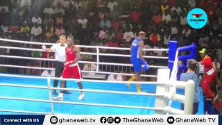 Bukom Banku’s son wins semifinal fight against DR Congo boxer at 2023 African Games [upl. by Nafis]