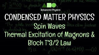 Condensed Matter Physics  Spin Waves  Thermal Excitation of Magnons and Bloch T32 Law [upl. by Pryce]