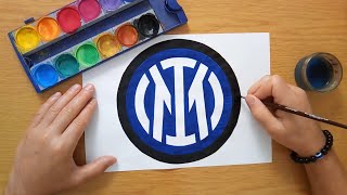 How to draw the Inter Milan logo 2021  Come disegnare il logo di FC Internazionale Milano  Serie A [upl. by Cypro976]