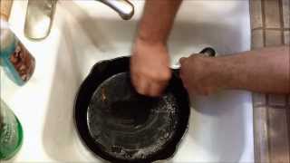 How to properly clean amp reseason cast iron after cooking [upl. by Oetomit64]