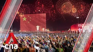 Massive fireworks display for Chinas 70th anniversary [upl. by Adanar]